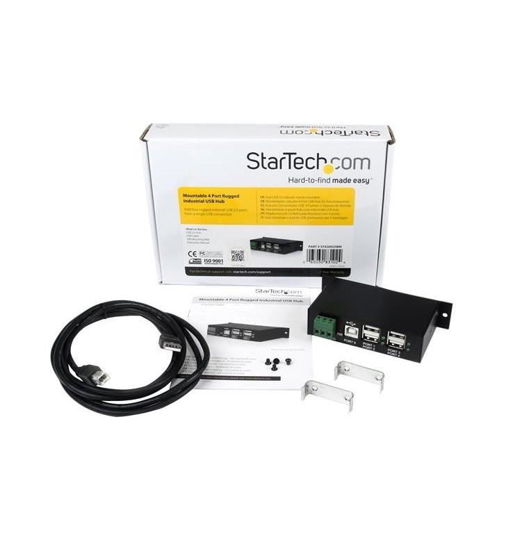 StarTech.com ST4200USBM hub-uri de interfață USB 2.0 Type-B 480 Mbit/s Negru