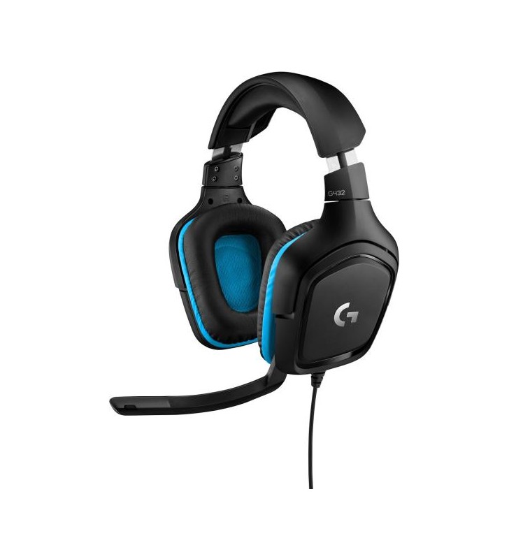 Logitech G432 7.1 Surround Sound Wired Gaming Headset, USB, Leatherette