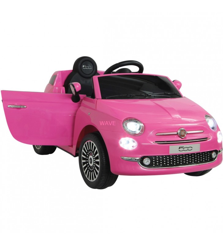 Jamara Ride-on Fiat 500, vehicul pentru copii (roz, 12V)
