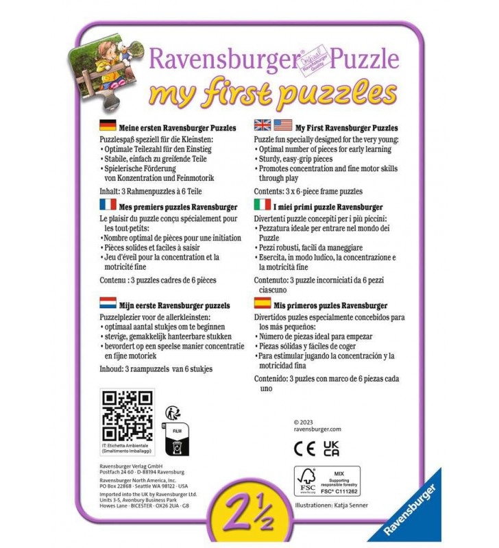 Ravensburger 05679 puzzle-uri Puzzle (cu imagine) fierăstrău 6 buc. Copii