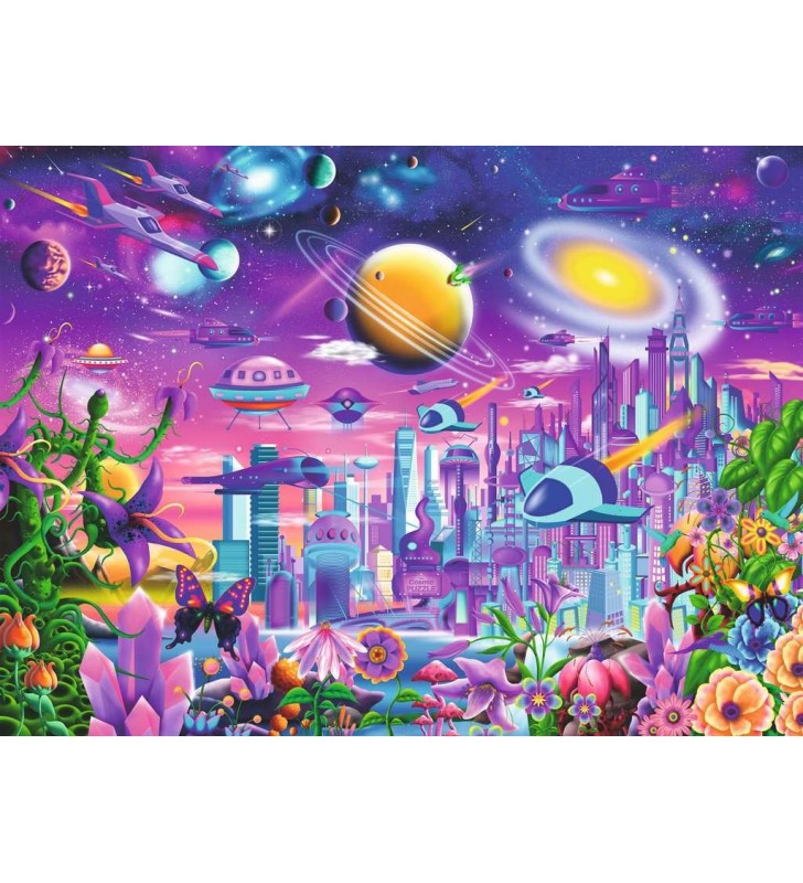 Ravensburger Cosmic City Puzzle (cu imagine) fierăstrău 200 buc. Fantezie
