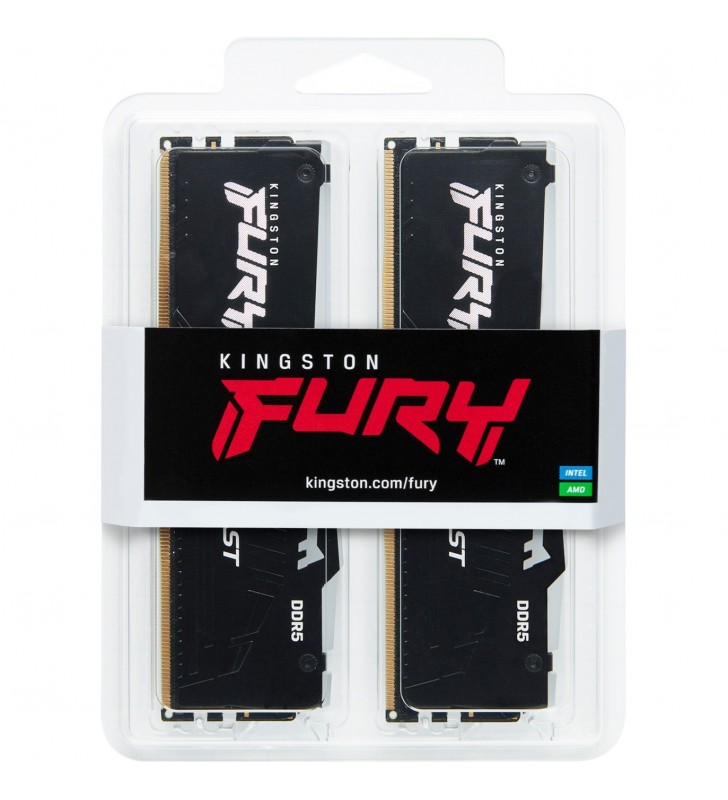 Kit de memorie Kingston FURY DIMM 64GB DDR5-6000 (negru, KF560C36BBEAK2-64, Beast RGB, EXPO)