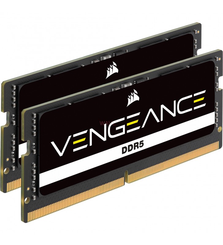 Kit de memorie Corsair SODIMM 64GB DDR5-4800 (negru, CMSX64GX5M2A4800C40, Vengeance)