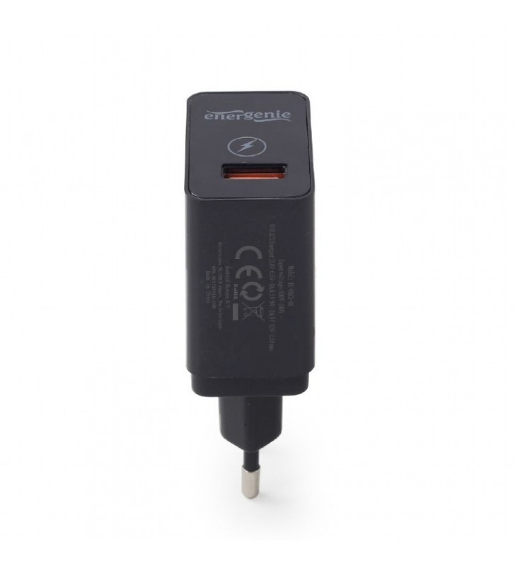 ALIMENTATOR retea 220V GEMBIRD, universal, 1 x USB Quick Charge 3.0, negru, "EG-UQC3-01"