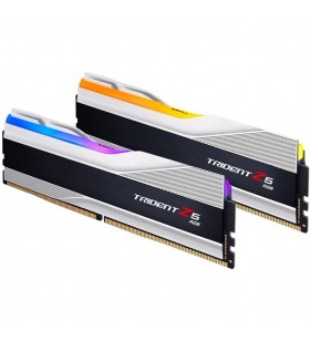 Kit de memorie G.Skill DIMM 64GB DDR5-6400 (argintiu/negru, F5-6400J3239G32GX2-TZ5RS, Trident Z5 RGB, XMP)