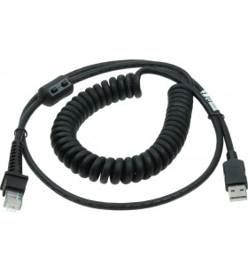 USB cable coiled 2.40m black for Datalogic GD4500-GBT4500-GM4500