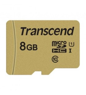Memory card Transcend USD500S MicroSDHC 8GB, Casa 10 + Adaptor SD