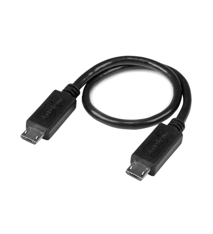 StarTech.com UUUSBOTG8IN cabluri USB 0,203 m Micro-USB B Negru
