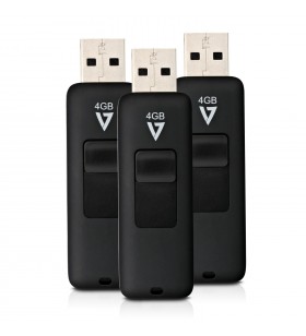 V7 VF24GAR-3PK-3E memorii flash USB 4 Giga Bites USB Tip-A 2.0 Negru