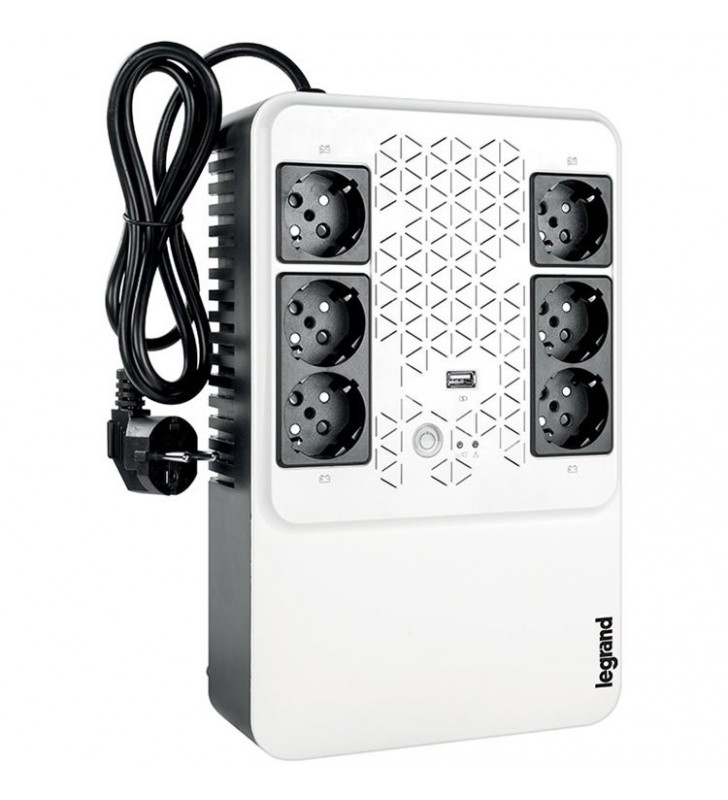 UPS Legrand Keor Multiplug 600VA/360W, Single phase, Line Interactive Technology- VI, Simulated SineWave,Cold Start Function,USB