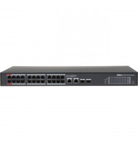 Switch cu 24 porturi PoE Dahua PFS3228-24GT-360, 8000 MAC, 52 Gbps, fara management