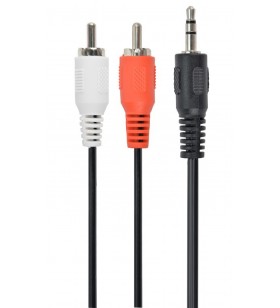 Cablu audio Gembird, 3.5 mm jack male - 2x 3.5 mm jack male, 1.5m, Black
