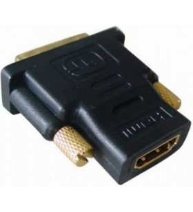ADAPTOR video GEMBIRD, DVI-D SL (T) la HDMI (M), conectori auriti, black, "A-HDMI-DVI-2"
