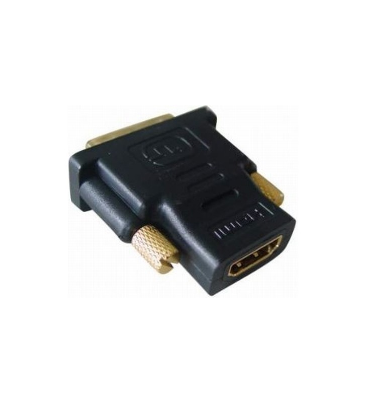 ADAPTOR video GEMBIRD, DVI-D SL (T) la HDMI (M), conectori auriti, black, "A-HDMI-DVI-2"
