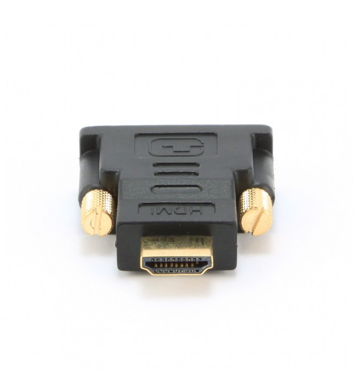 ADAPTOR video GEMBIRD, HDMI (T) la DVI-D SL (T), conectori auriti, black, "A-HDMI-DVI-1"