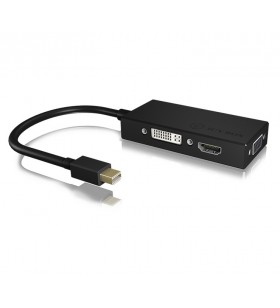 ICY BOX IB-AC1032 Mini DisplayPort DVI-D + VGA (D-Sub) + HDMI Negru