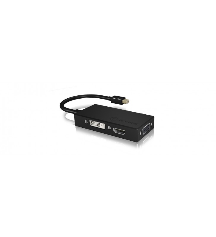 ICY BOX IB-AC1032 Mini DisplayPort DVI-D + VGA (D-Sub) + HDMI Negru