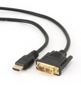 CABLU video GEMBIRD, adaptor HDMI (T) la DVI-D SL (T), 7.5m, conectori auriti, negru, "CC-HDMI-DVI-7.5MC"