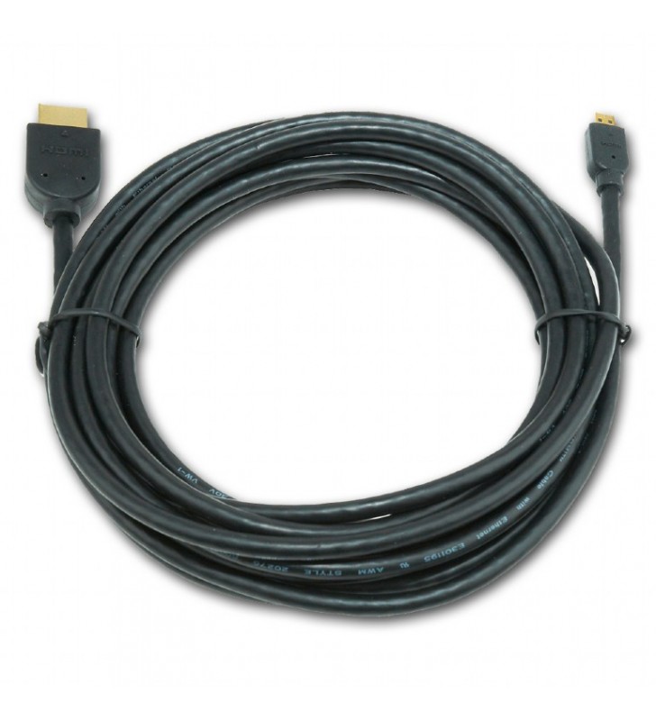 CABLU video GEMBIRD, adaptor HDMI (T) la Micro-HDMI (T), 3m, conectori auriti, negru, "CC-HDMID-10"