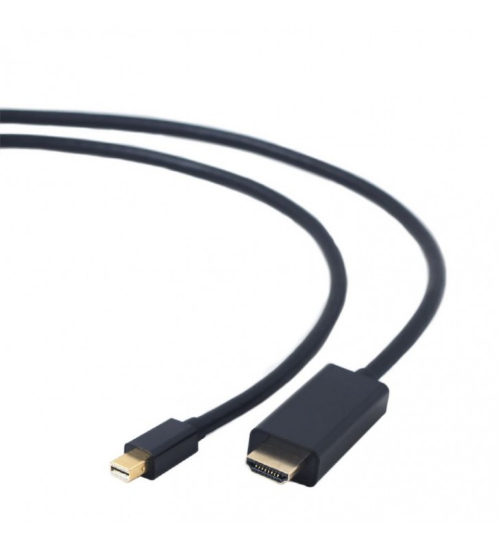 CABLU video GEMBIRD, adaptor Mini-DisplayPort (T) la HDMI (T), 1.8m, rezolutie maxima 4K UHD (3840 x 2160) la 30 Hz, negru, "CC