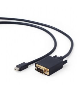 CABLU video GEMBIRD, adaptor Mini-DisplayPort (T) la VGA (T), 1.8m, rezolutie maxima Full HD (1920 x 1080) la 60Hz,negru, "CC-m