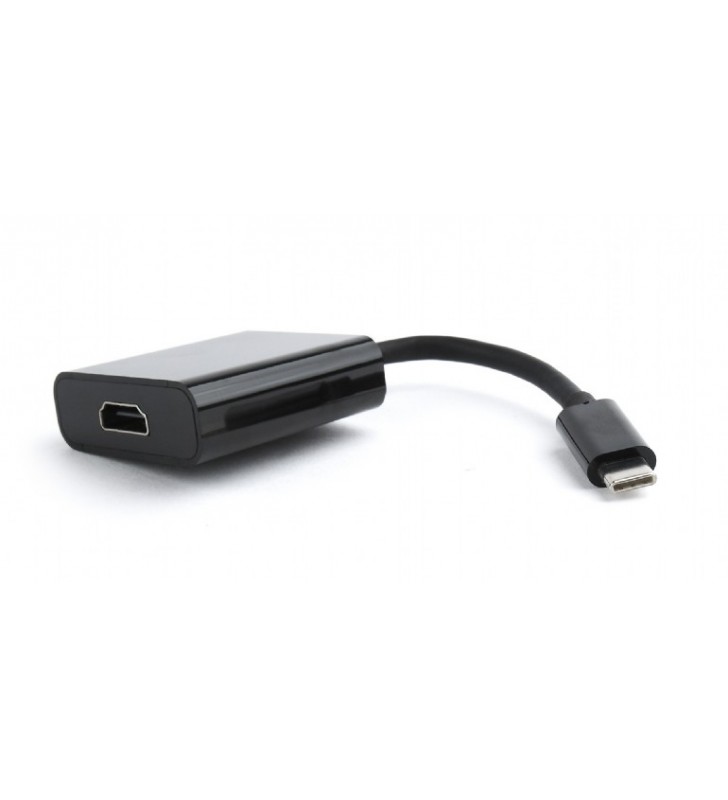 CABLU video GEMBIRD, adaptor USB 3.1 Type-C (T) la HDMI (M), 15cm, rezolutie maxima 4K UHD (3840 x 2160) la 30 Hz, negru, "A-CM