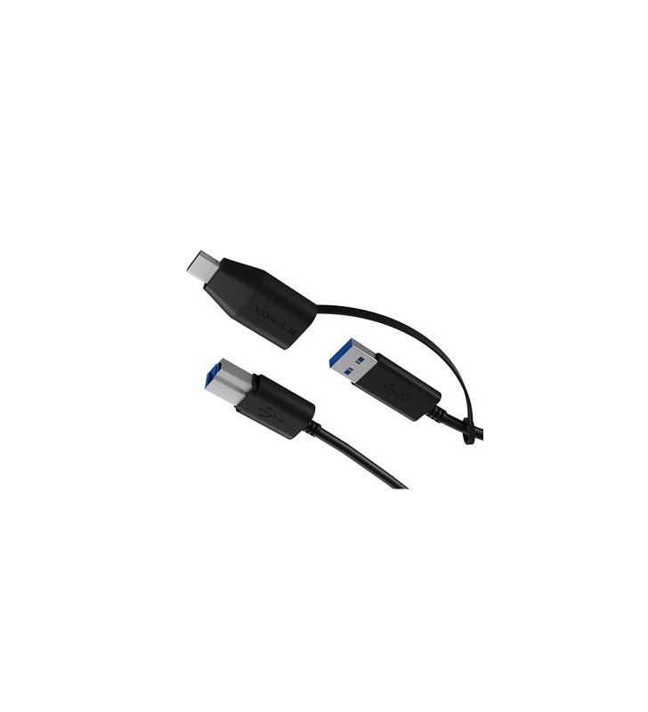 ICY BOX IB-CB032 cabluri USB 1 m USB 3.2 Gen 1 (3.1 Gen 1) USB B USB A Negru
