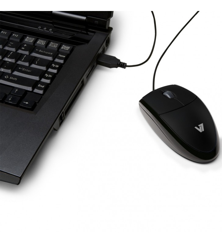 V7 MV3000010-BLK-5E mouse-uri USB Tip-A Optice 1000 DPI Ambidextru