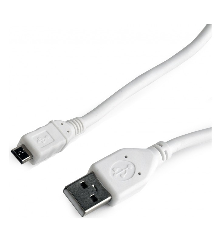 CABLU USB2.0 la Micro-USB  GEMBIRD  1m,  (AM/BM), white, "CCP-mUSB2-AMBM-W-1M"