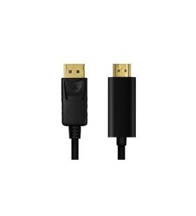 DP 1.2 TO HDMI CABLE 1M BLACK/M/M GOLD 4K 30HZ
