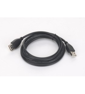 CABLU USB2.0 la USB2.0  GEMBIRD prelungitor,  3m,  (AM/AF), calitate premium, black, "CCP-USB2-AMAF-10"