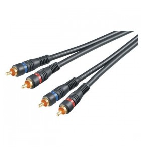 RCA CONNECT CABLE HQ OFC BK/2.0M 2X M/M GOLD 2X SHIELDED