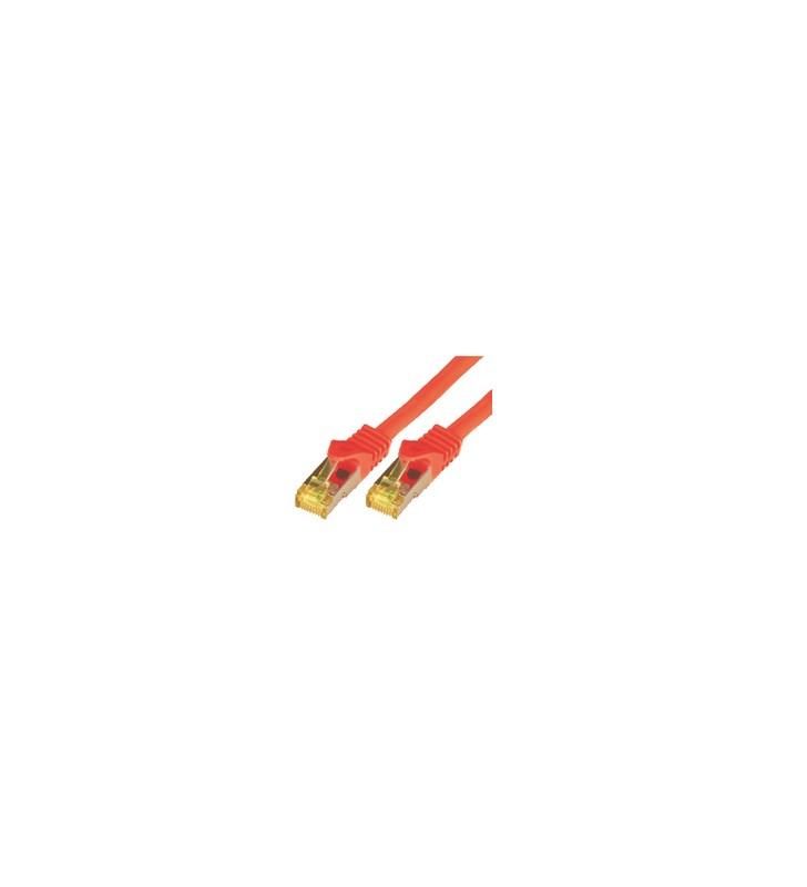 CAT7 S-FTP-PIMF-LSZH-0.50M-RED/RAW CABLE-26/7-RJ45-4P-600MHZ