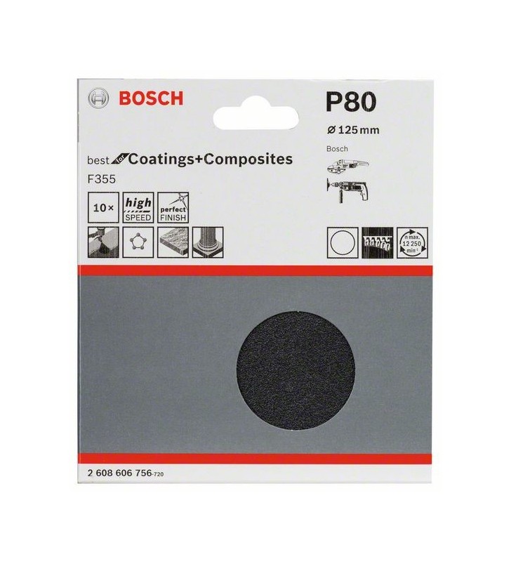 Bosch 2 608 606 756 consumabile șlefuire manuală Foaie abrazivă P80 10 buc.