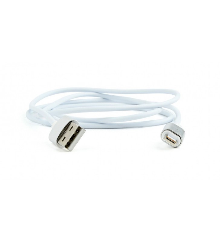 Magnetic USB 8-pin male cable, silver, 1 m "CC-USB2-AMLMM-1M"