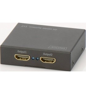 4K HDMI SPLITTER 1X2/INCL REMOTE CONTROL BLACK