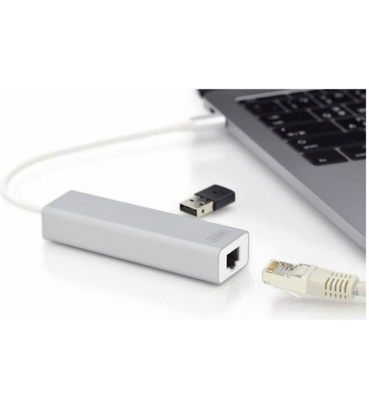 Digitus DA-70255 USB Typ C 3.0 Hub mit Gigabit Ethernet