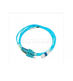 Patch cord | FO | 5 metri | LSZH | Aqua | LANmark | Multimode OM3 | Duplex LC-SC | Slimflex