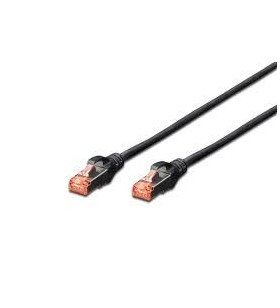 CAT 6 S-FTP patch cord, Cu, LSZH AWG 27/7, length 0.5 m, color black