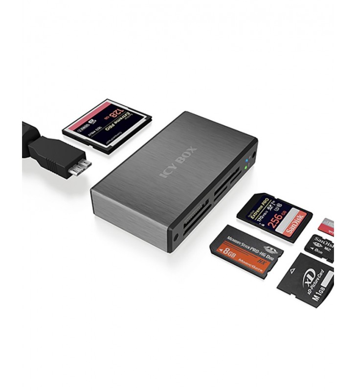 ICY BOX IB-869A cititoare de carduri Micro-USB Antracit