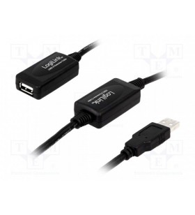 LOGILINK UA0143 LOGILINK - Cablu Active Repeater USB 2.0 cu amplificator activ de semnal, 10m
