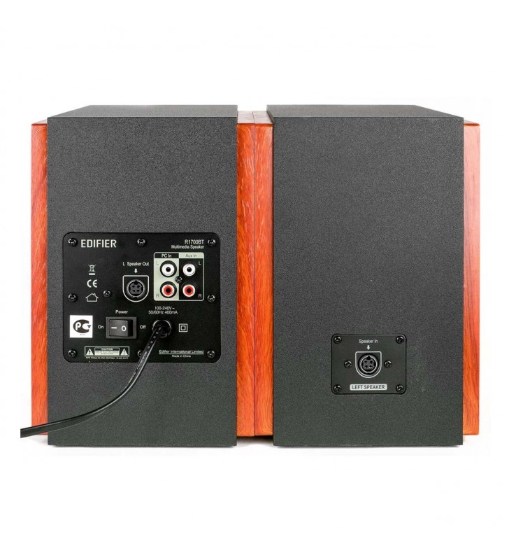 BOXE EDIFIER 2.0, RMS:  66W (2 x 15W, 2 x 18W), bluetooth telecomanda wireless, volum, bass, treble,  dual RCA, brown, "R1700BT-