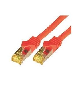 CAT7 S-FTP-PIMF-LSZH-0.25M-RED/RAW CABLE-26/7-RJ45-4P-600MHZ