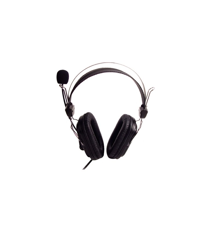 CASTI A4TECH cu microfon pe casca, control volum pe fir, black, "HS-50" (include timbru verde 0.5 lei) EAN 4711421698658