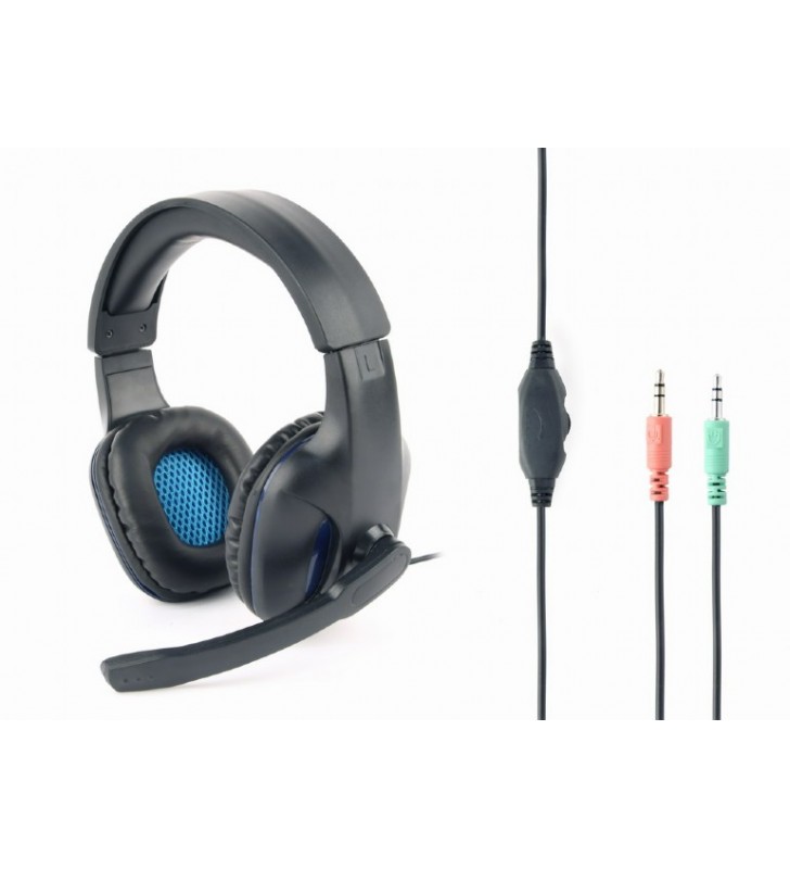 Gaming headset with volume control, matte black "GHS-04"