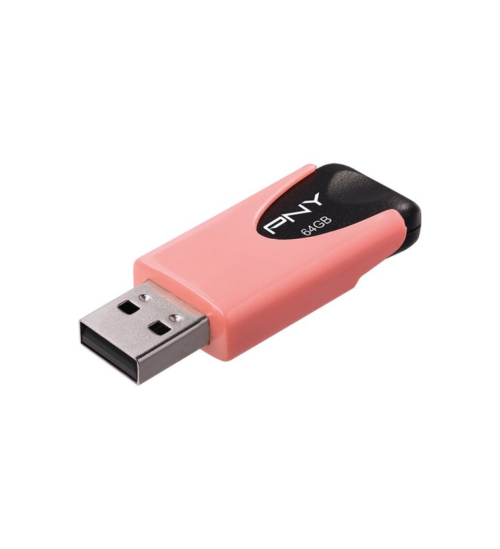 PNY ATTACHE 4 PASTEL 64GB USB2/CORAL READ 25MB/S WRITE 8MB/S