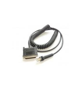 Cable, RS-232, 25P, Male, Coiled, CAB-472, 10 ft.