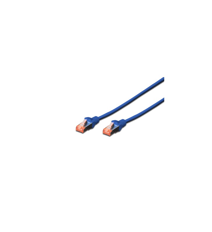CAT 6 S-FTP patch cord, Cu, LSZH AWG 27/7, length 0.25 m, color blue 10PACK