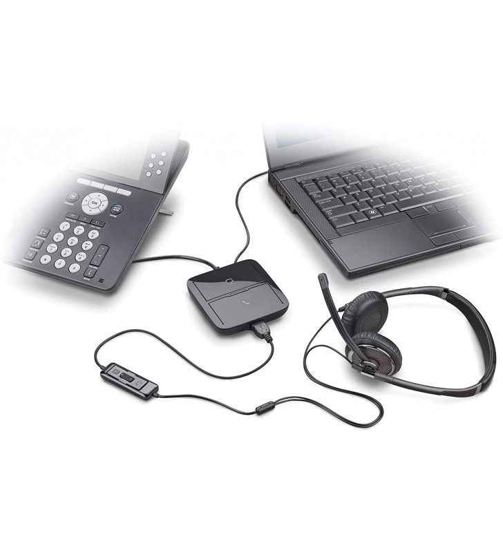 Plantronics MDA200/A Headset Communication Hub USB | 207414-03 | Use with PC, Mac and Deskphone
