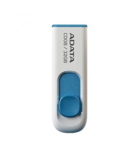 ADATA AC008-32G-RWE Flash USB Adata Classic C008 32GB, retractabil, alb si albastru